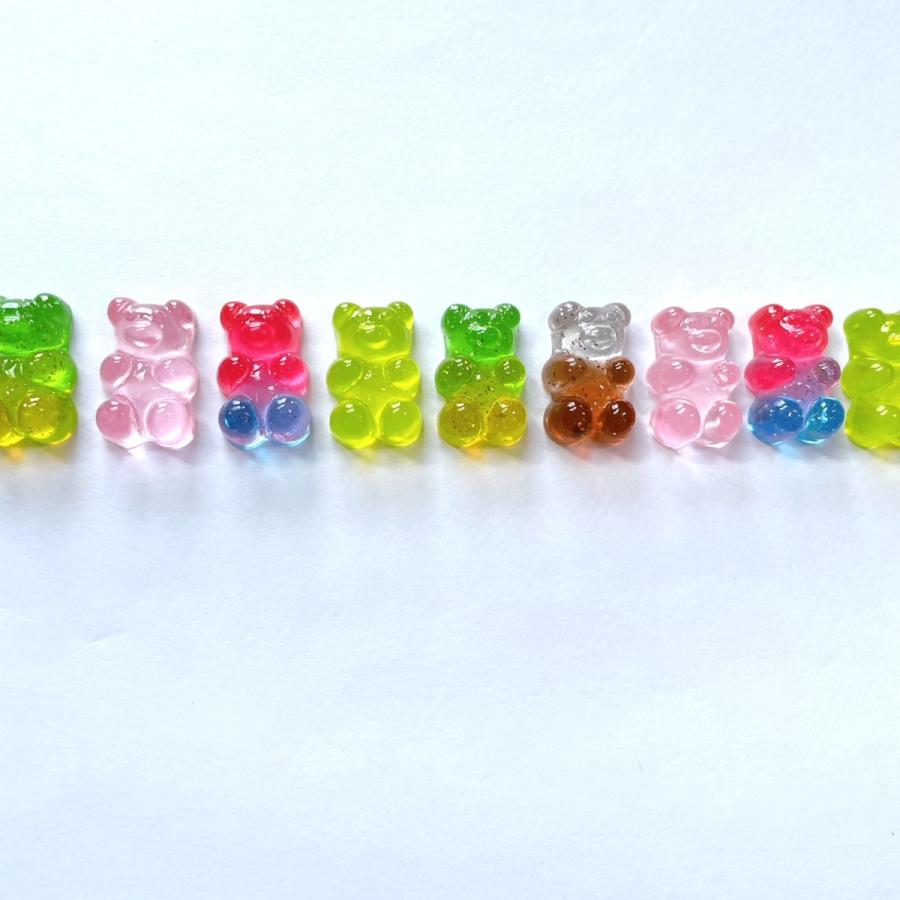 ネイルパーツ 4個入 3D グミ bear 熊 くま ぐみ レジン クラフト