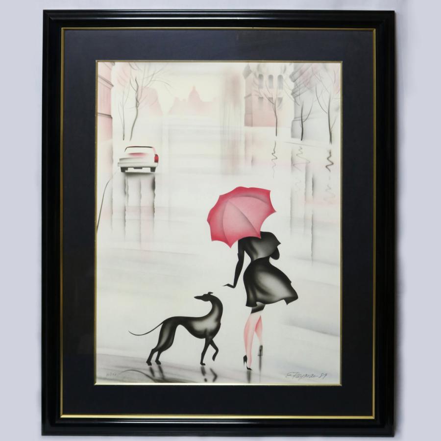 新品 エリック フレイマン リトグラフ 3/50 コラージュNO４ サイン入り 女性像 絵画 昭和レトロ モダン　インテリア リトグラフ】ERIK FREYMAN（エリック・フレイマン）「モーニングミスト