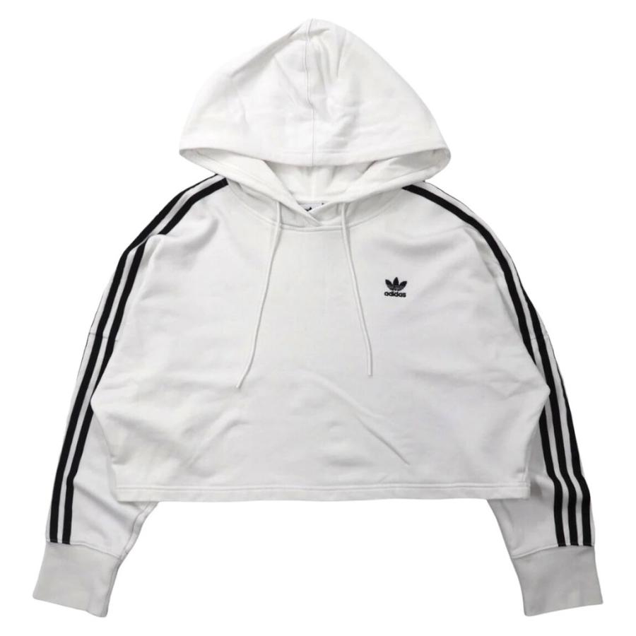 ADIDAS ORIGINALS クロップドパーカー OT ホワイト ED7555 スリーストライプス｜sabotenstore｜02