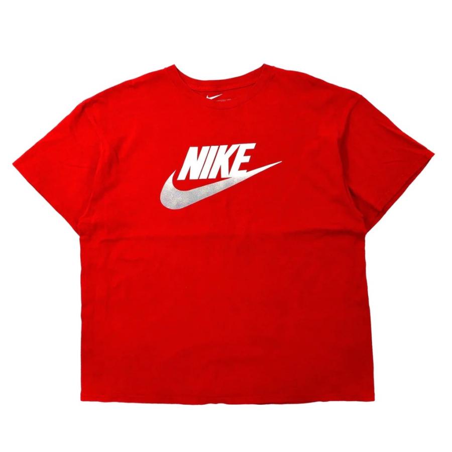 NIKE ビッグサイズ ロゴプリントTシャツ XXL レッド コットン REGULAR FIT スウォッシュロゴ ホンジュラス製｜sabotenstore｜02