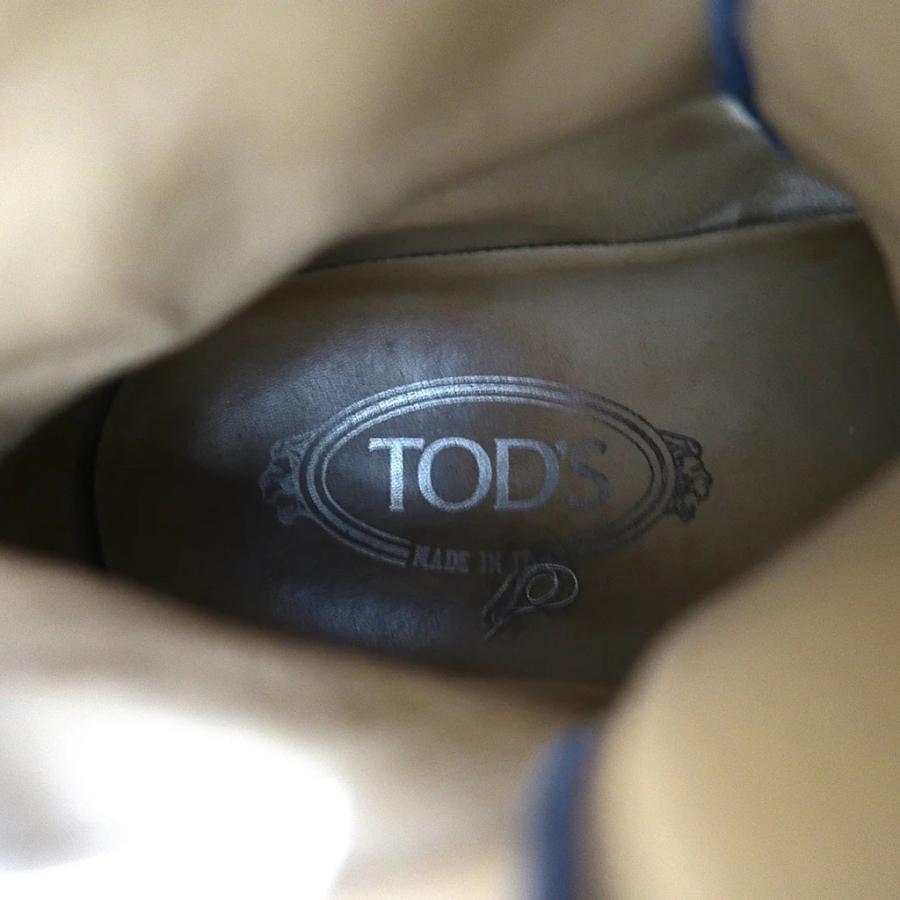 TOD'S ドライビングシューズ レースアップブーツ 27CM ネイビー スエードレザー ウィンターゴンミーニ イタリア製｜sabotenstore｜09