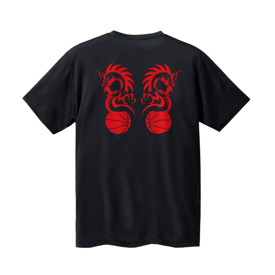 バスケ Tシャツ メンズ 半袖 「バスケドラゴン」 おもしろ かわいい