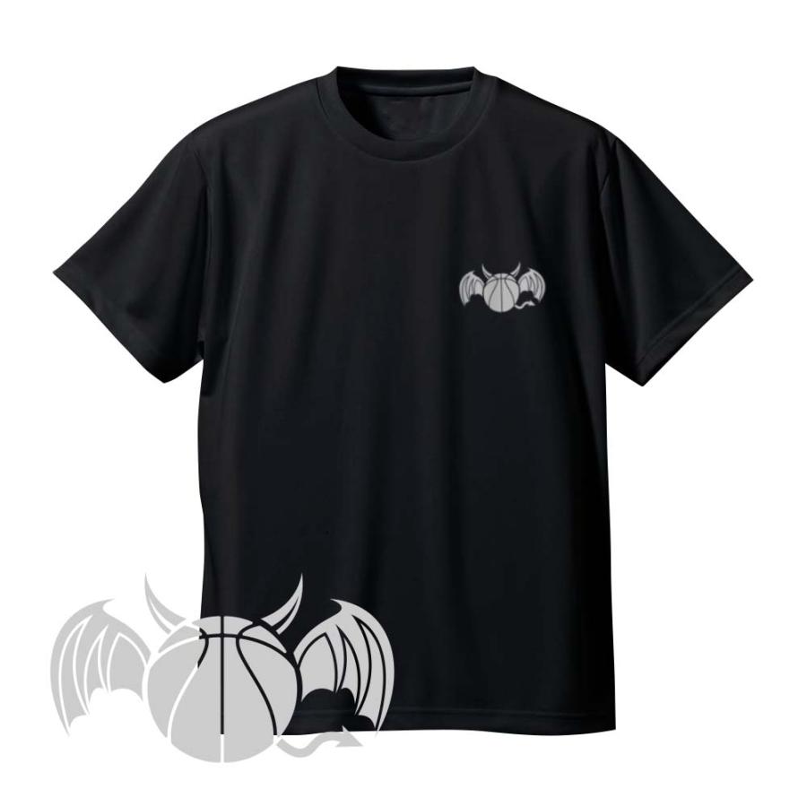 バスケ Tシャツ メンズ 左胸ワンポイントマーク 「デビル」 半袖 練習