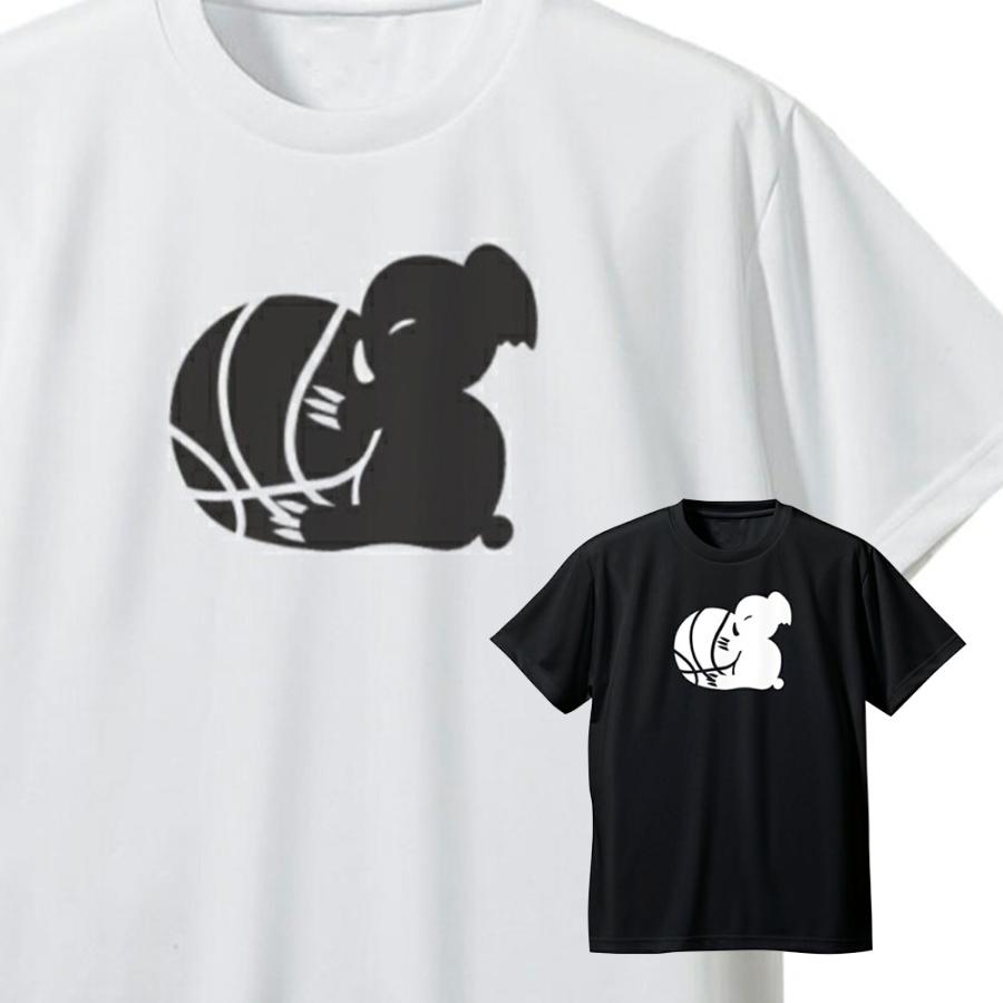 Murina バスケットボール Tシャツ L ブラック バスケ Tシャツ ジュニア 半袖 「バスケコアラ」 おもしろ かわいい