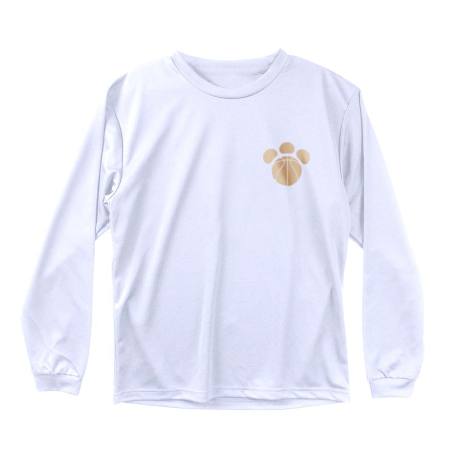 【XLサイズ】東海大学バスケットボール部 長袖白Tシャツ バスケ ロンT メンズ ウェア 左胸ワンポイントマーク 「肉球