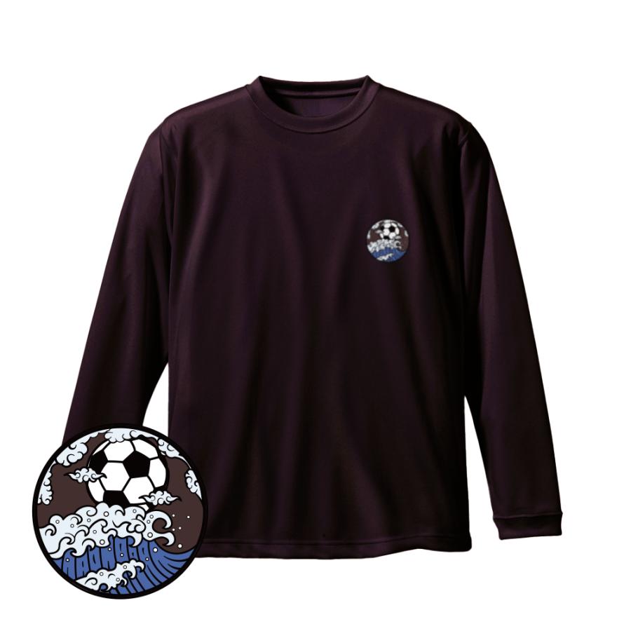 サッカー ウェア 長袖 「波雲球」 Tシャツ 練習着 左胸ワンポイント