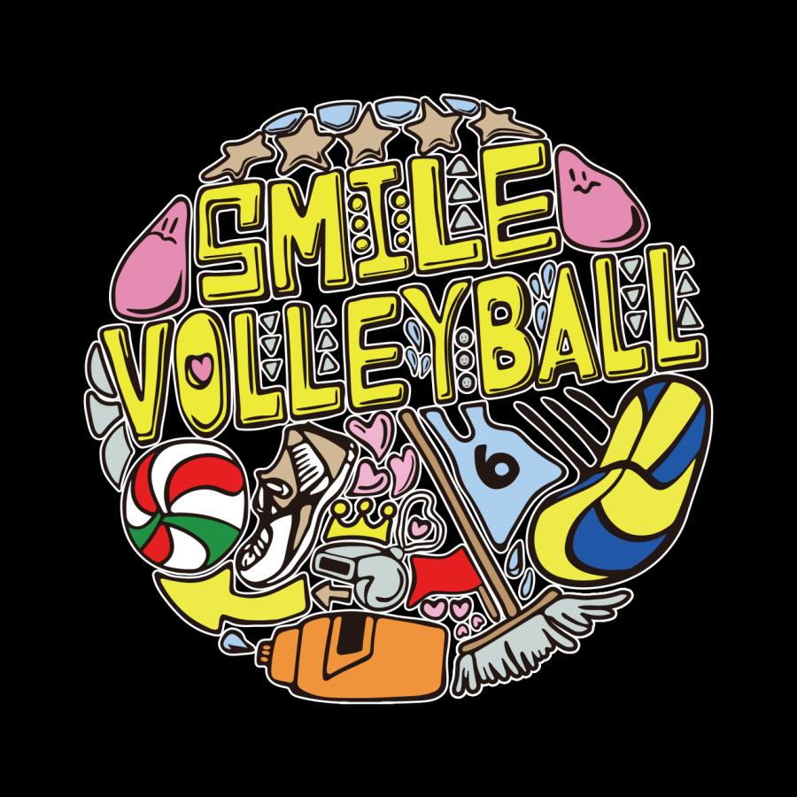 バレーボール ウェア 半袖 メンズ Tシャツ 「Smile Volleyball」 爆買