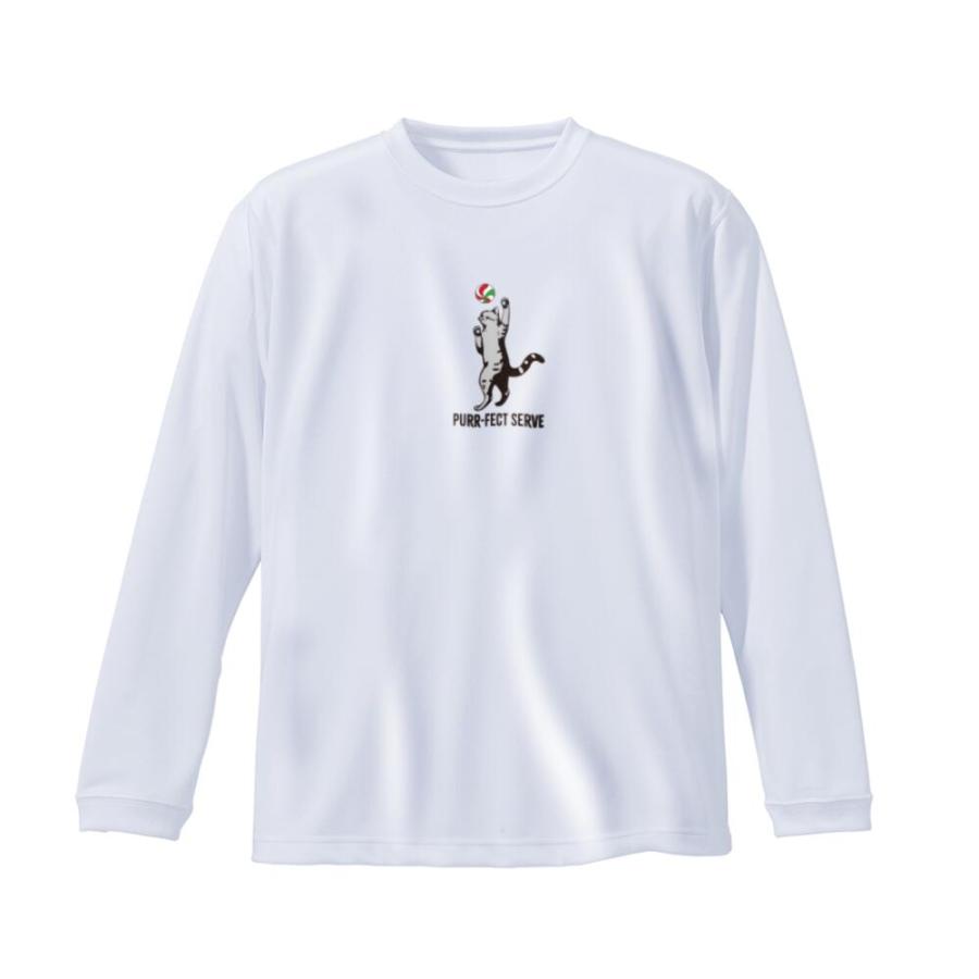 バレーボール 練習着 長袖 ジュニア Tシャツ 「ネコサーブ」 (ノース