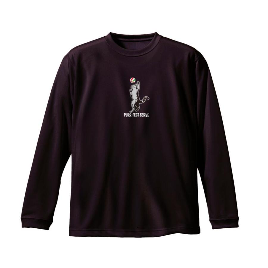 バレーボール 練習着 長袖 ジュニア Tシャツ 「ネコサーブ」 (ノース