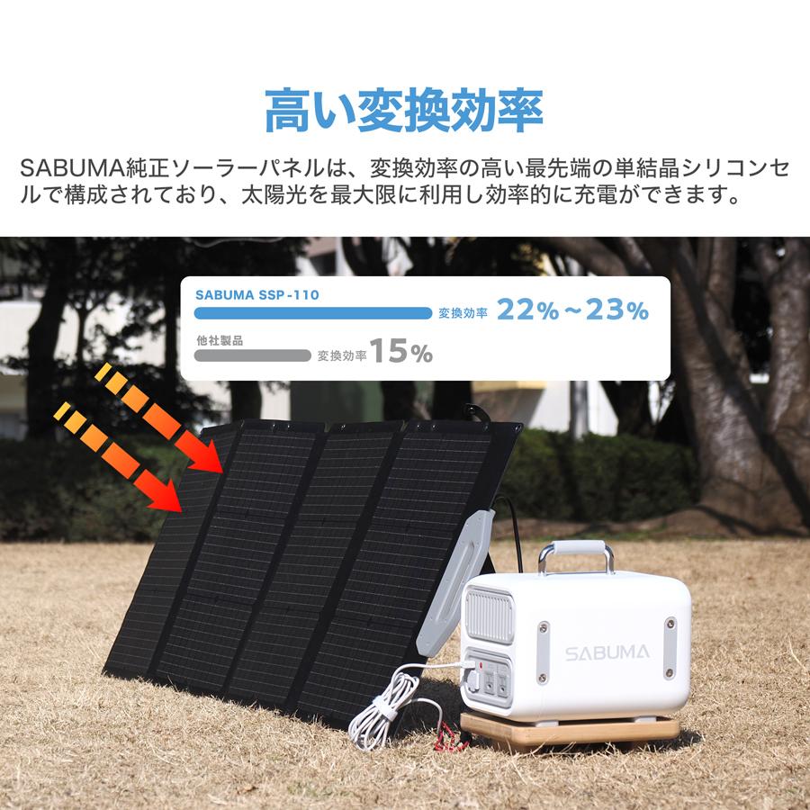 ソーラーパネル 110w SABUMA SSP-110 発電機 ソーラーチャージャー 太陽光パネル コンパクト サブマ 折り畳み アウトドア 防災 災害 節電｜sabuma-japan｜04