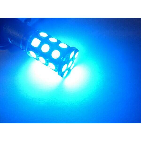 24V LED S25 G18 シングル球 27連 2個 ブルー 青 3チップ5050SMD ba15s
