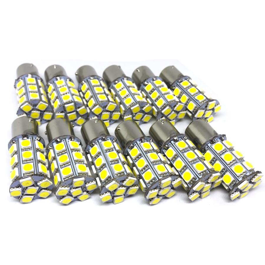 24V LED S25 シングル球 27連 12個 サイドマーカー バスマーカー