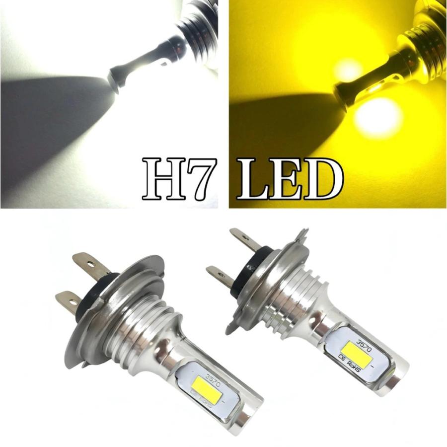 LED H7 ホワイト イエロー 黄色 2個セット 3570smd フォグランプ 