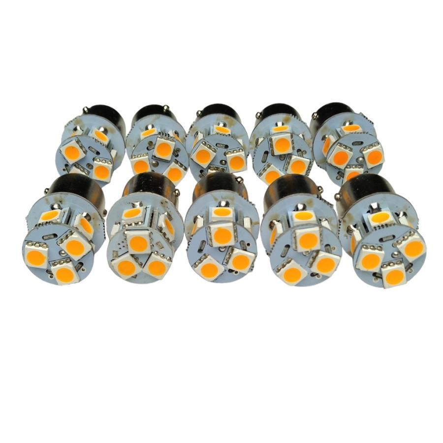 24V LED サイドマーカー S25 ba15s シングル球 8連 10個セット 白 赤 青 橙 緑 桃 紫 黄色 電球色 ピン角180° バス トラック ダンプ 船舶 重機｜saburoudo｜04