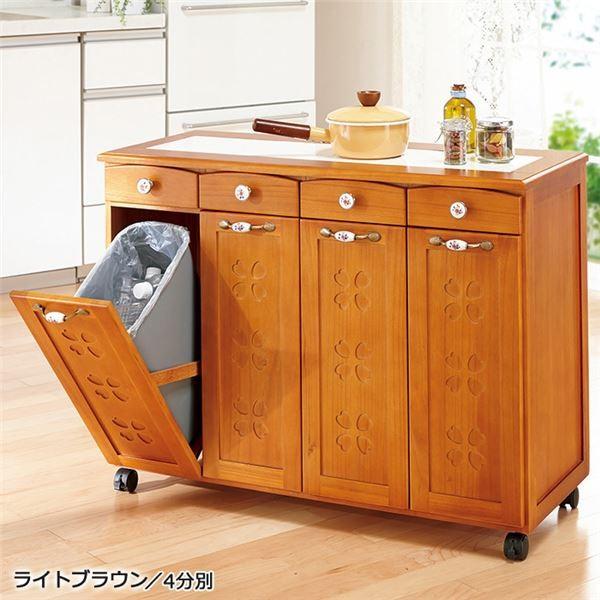 超格安価格 キッチン用品 ごみ箱 機能的で可愛い天然木製の ペールボックス ダイニング 台所 キャスター付き 取っ手 木製 幅92 5cm ライトブラウン 4分別 キッチンダストボックス ゴミ箱 かわいい インテリア雑貨