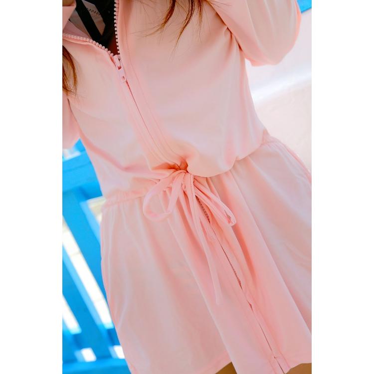 ラッシュガード レディース ロング パーカー チュニックスタイル ゆったりフード 日焼け防止 UPF50+ |  | 01