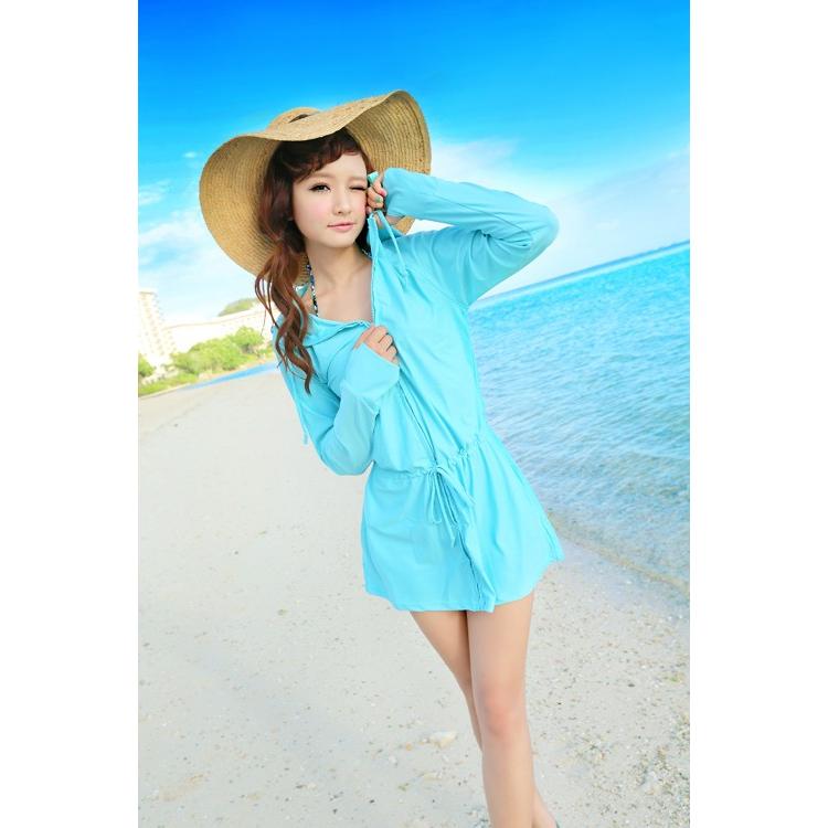 ラッシュガード レディース ロング パーカー チュニックスタイル ゆったりフード 日焼け防止 UPF50+ |  | 04