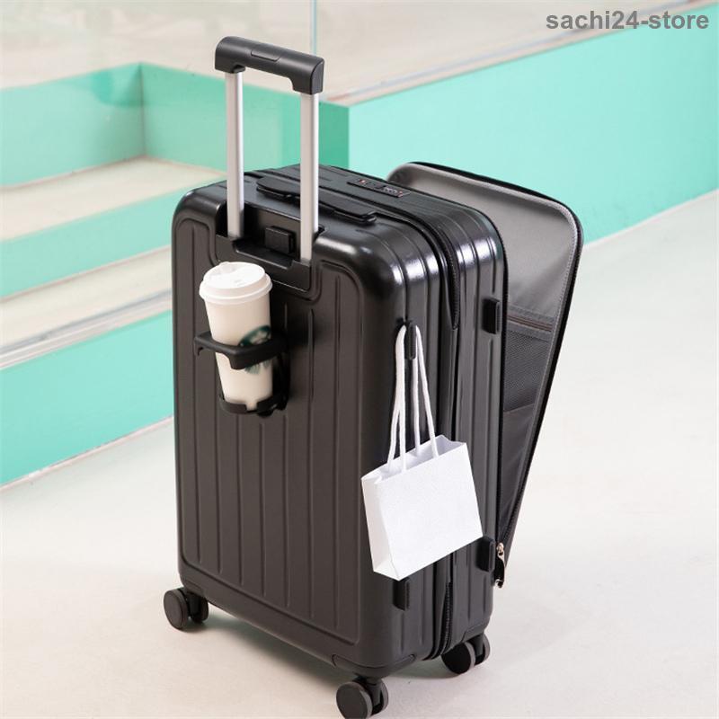 スーツケース キャリーケース キャリーバッグ 旅行バッグ 大容量 軽量 トラベル 機内持ち込み 旅行カバン フロントポケット カップホルダー｜sachi24-store｜03