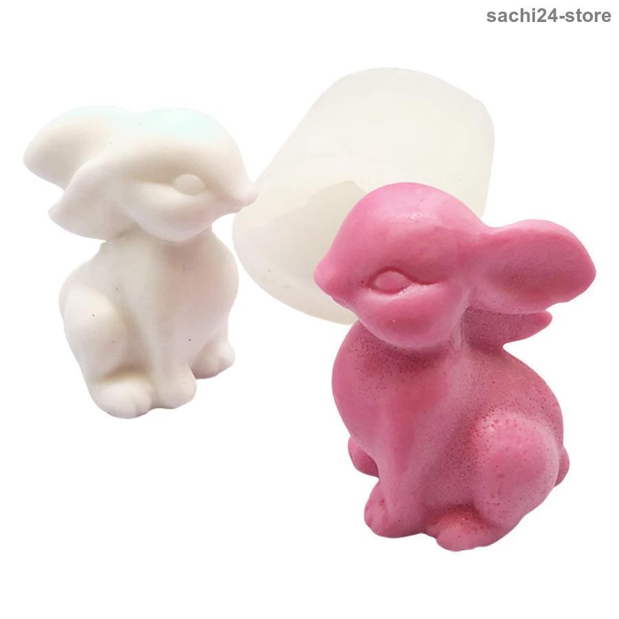 3D イースターバニー シリコン型 、イースター金型、ウサギ シリコン フォンダン型 3D バニー シリコン キャンドル型 かわいい イースター ウサギ 彫刻 鋳造型｜sachi24-store｜07