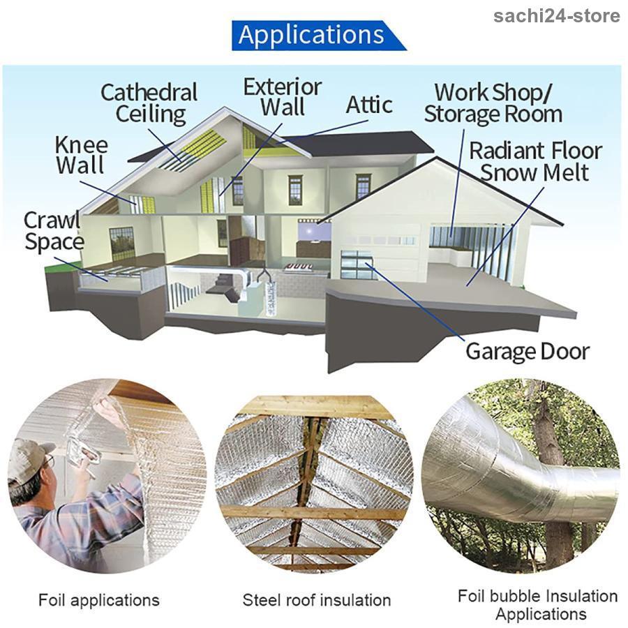 遮熱シート 断熱マット 両面 アルミ箔 断熱シート 家庭用 断熱材 屋根 遮熱シート 屋根裏断熱マット 暖房器具保温 厚さ5mm 自己接着 切断可能 ロフト、床、壁、｜sachi24-store｜08