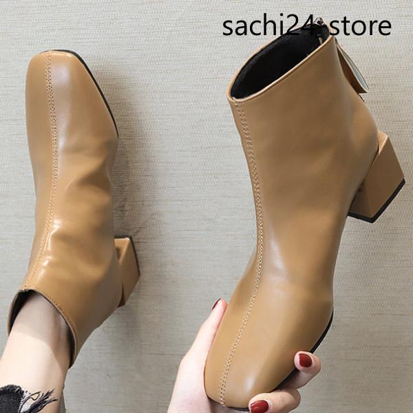 ブーツ レディース ショートブーツ ブラック ブラウン グリーン ベージュ イエロー スクエア 靴 シューズ｜sachi24-store｜07