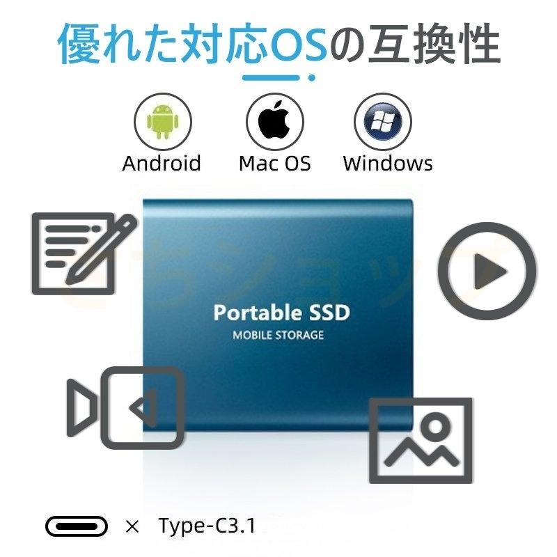 外付けSSD ポータブルSSD ハードディスク 500GB 1TB 2TB 4TB 8TB 10TB 16TB 外付け 超薄型ポータブル USB3.1 Type-C 対応 スマホ互換可 4k対応テレビ録画｜sachishop11｜05