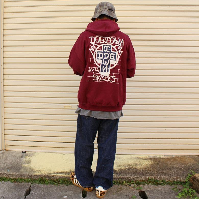 DOGTOWN ドッグタウン WALL HOODIE プルオーバーパーカー ブラック 
