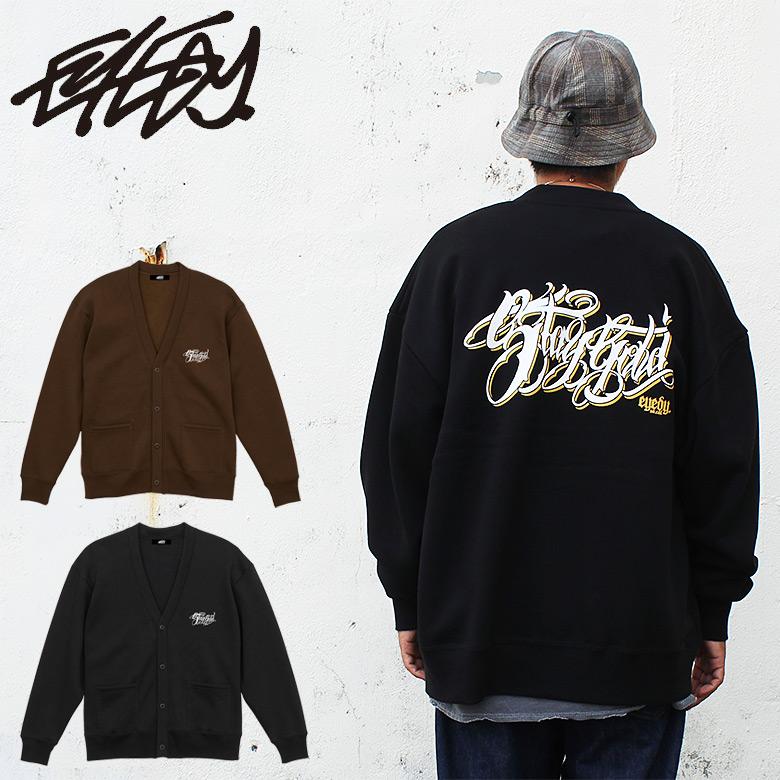 EYEDY アイディー ルーズシルエットカーディガン STAY GOLD プリント 