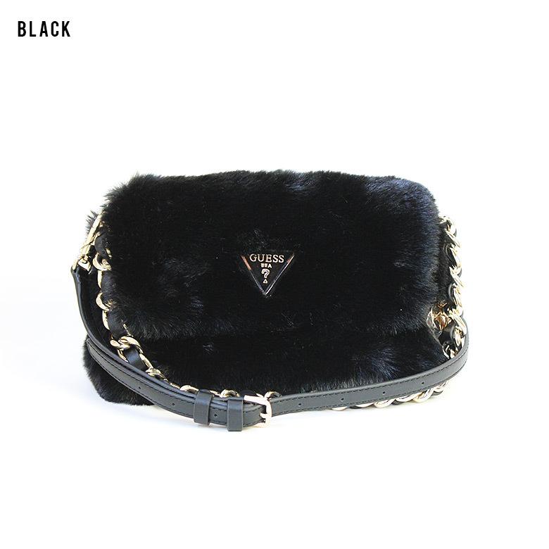 GUESS ゲス CROSSBODY FLAP ファー フェイクファー ピンク