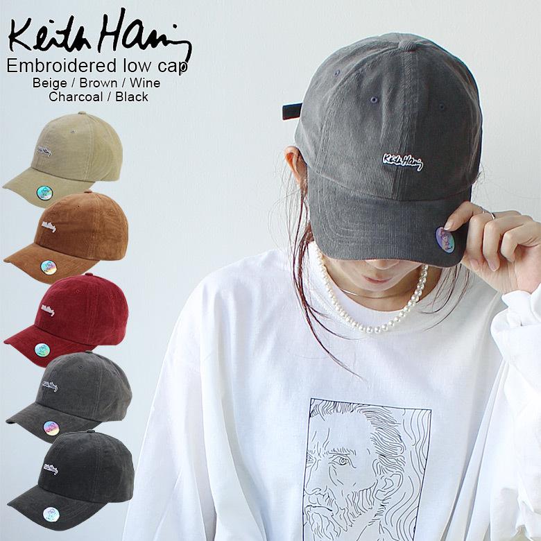 Keith Haring（キース ヘリング） ロゴ 刺繍 ローキャップ 5カラー 