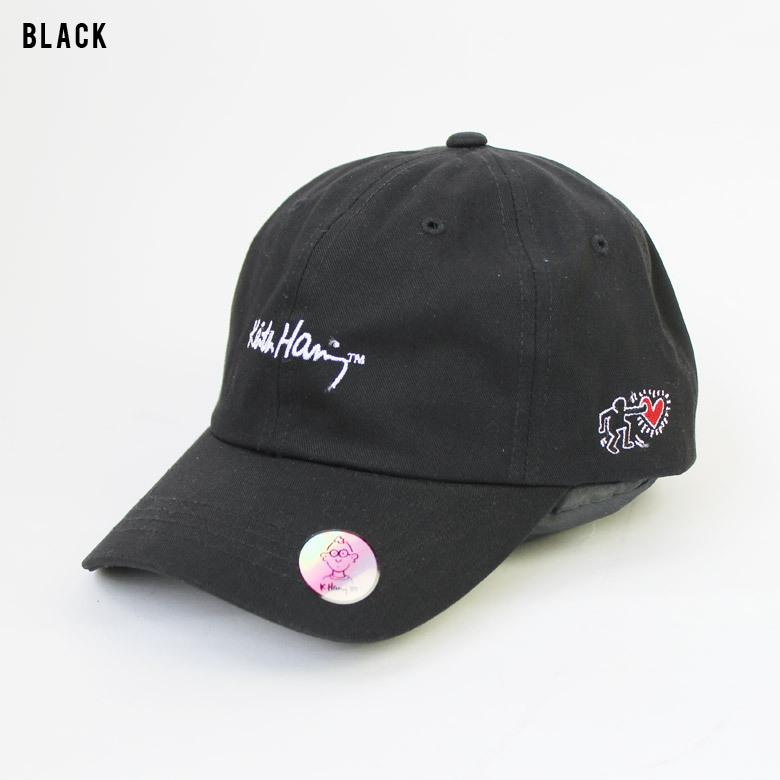 Keith Haring キースヘリング アート 刺繍 ローキャップ 帽子
