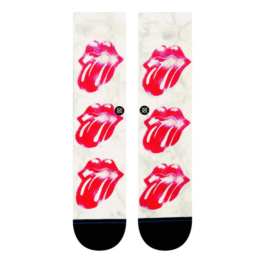 Stance x The Rolling Stones Licks Socks ( Offwhite ) CREW Socks スタンス 靴下 ソックス オフホワイト スケート スケーター ストリート アウトドア｜sacrifice｜02