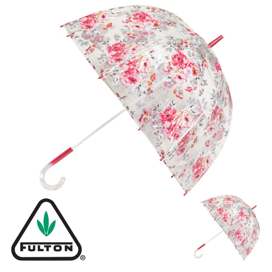 FULTON（フルトン） 傘 長傘 ビニール傘 レディース 手開き式 雨傘 深