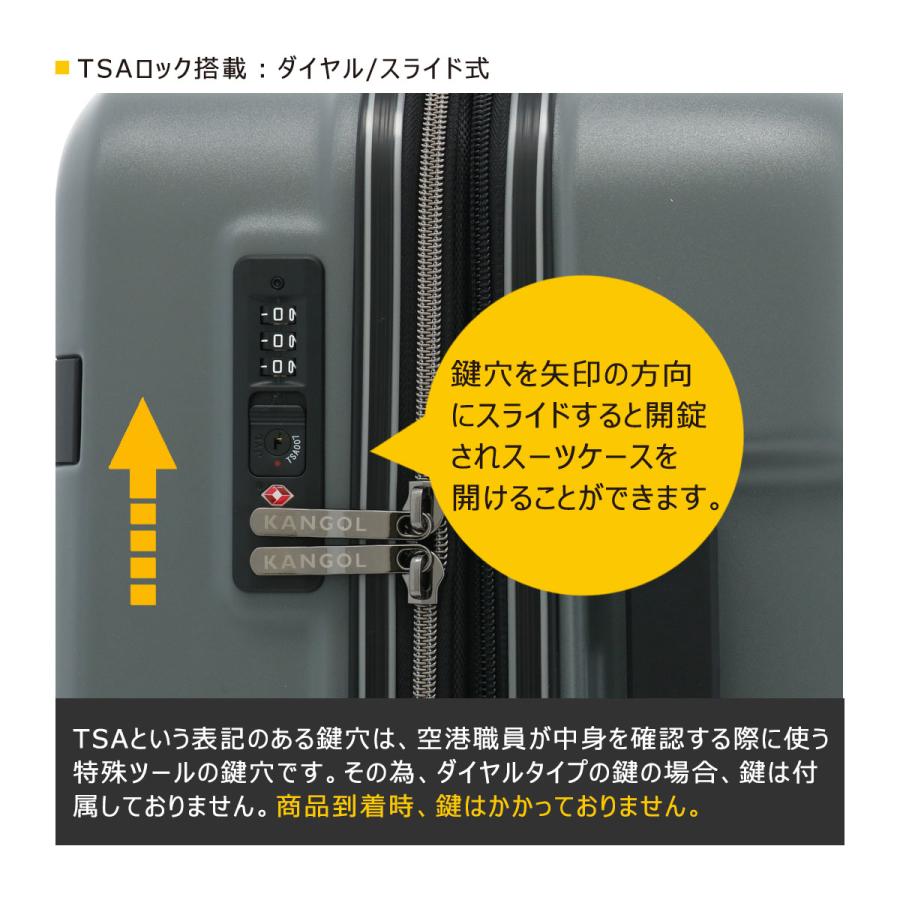 KANGOL（カンゴール） スーツケース 機内持ち込み 38(43)L 36cm 3.6kg