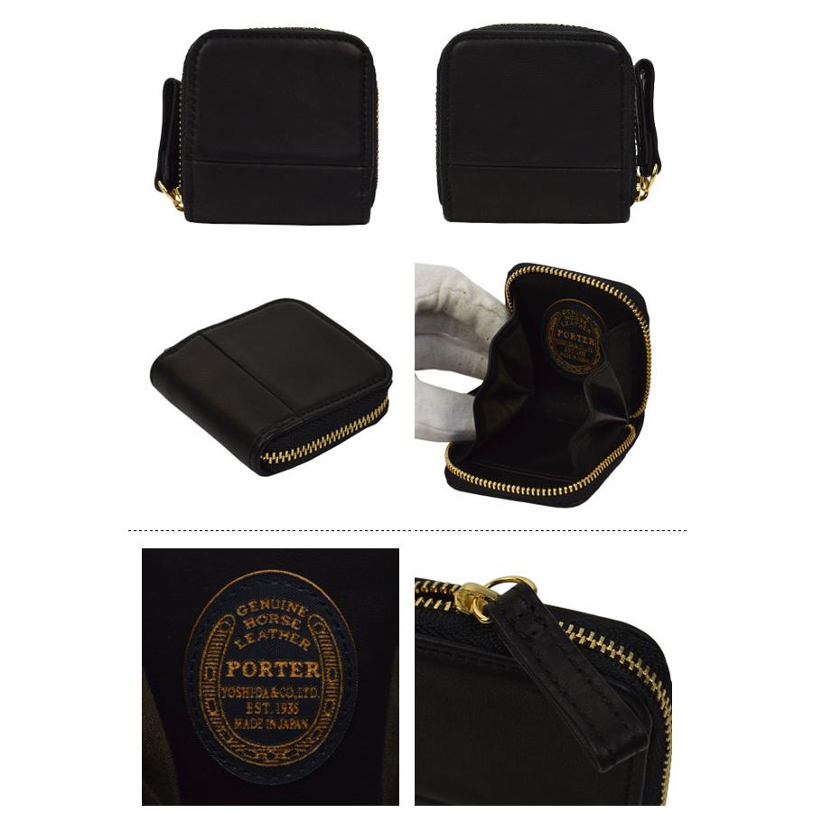 美品】PORTER WISE コイン&パスケース 馬革 ブラック 変わったPORTERの革