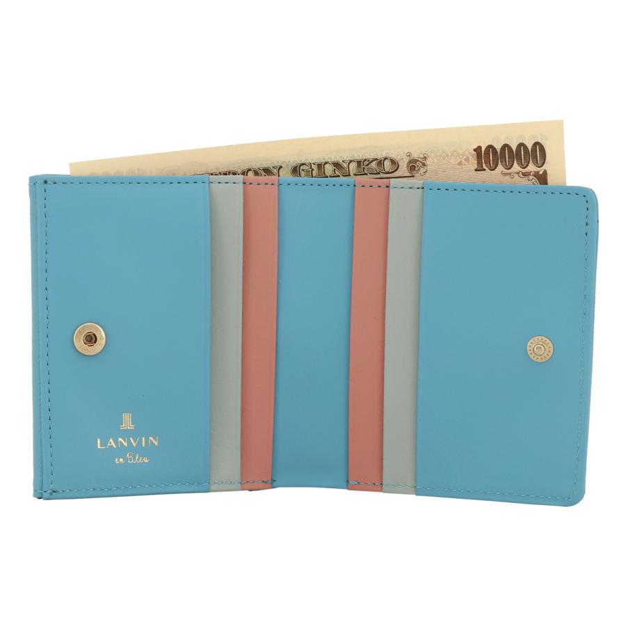 LANVIN en Bleu ランバンオンブルー 二つ折り財布 本革 レディース