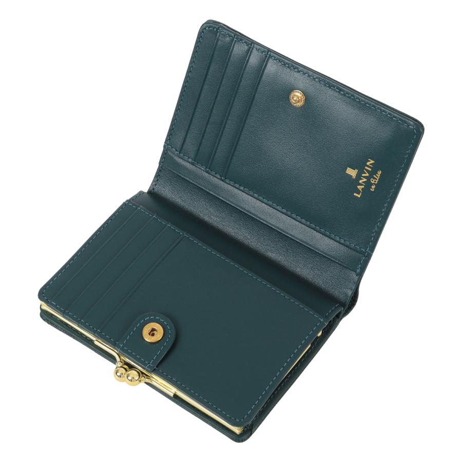 LANVIN en Bleu ランバンオンブルー 二つ折り財布 がま口 本革