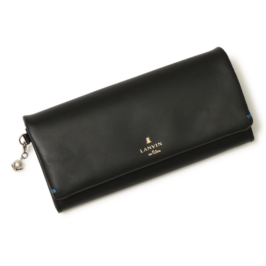 LANVIN en Bleu ランバンオンブルー 長財布 かぶせ レディース 本革