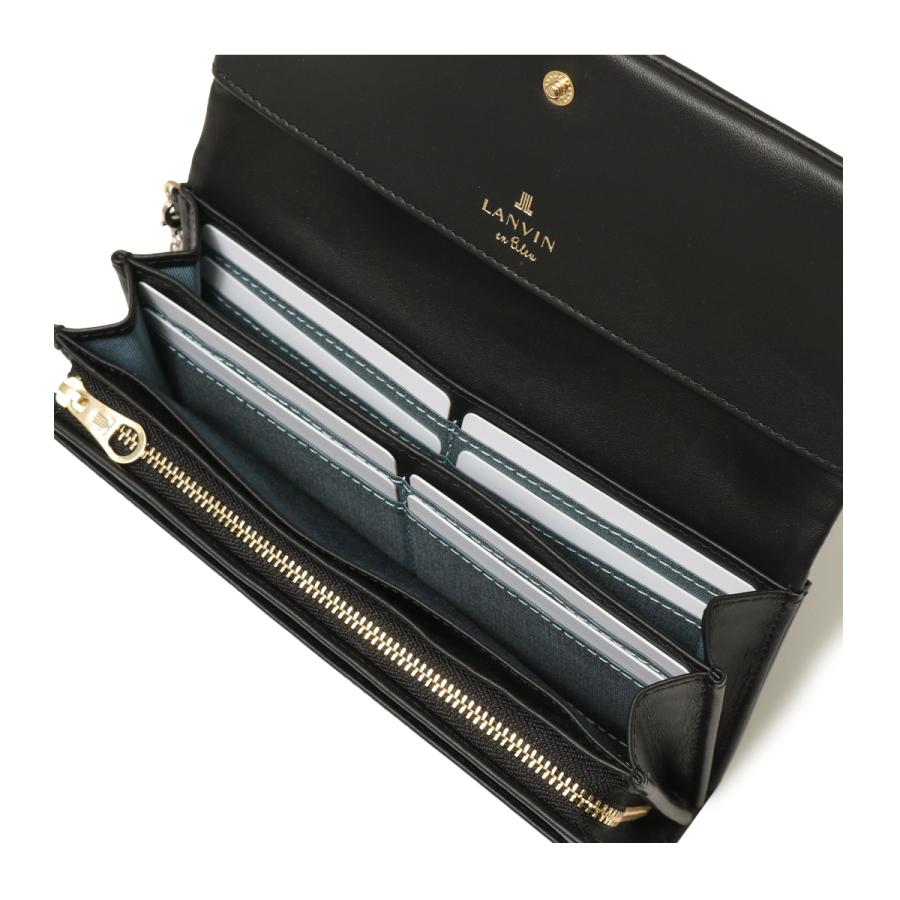 LANVIN en Bleu ランバンオンブルー 長財布 かぶせ レディース 本革