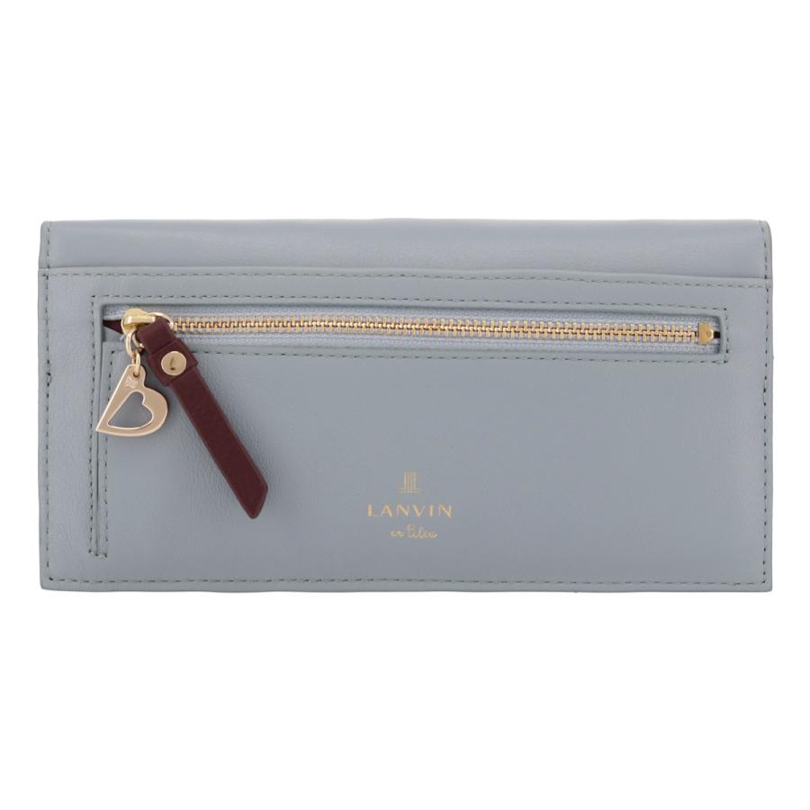 【美品！】LANVIN en Bleu カルラ 長財布 LANVIN en Bleu ランバンオンブルー 長財布 かぶせ 本革 レディース