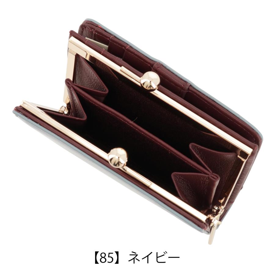 未使用 ランバンオンブルー 二つ折り財布 カルラ 本革 牛革 レザー　グレー LANVIN en Bleu ランバンオンブルー 二つ折り財布 がま口 本革