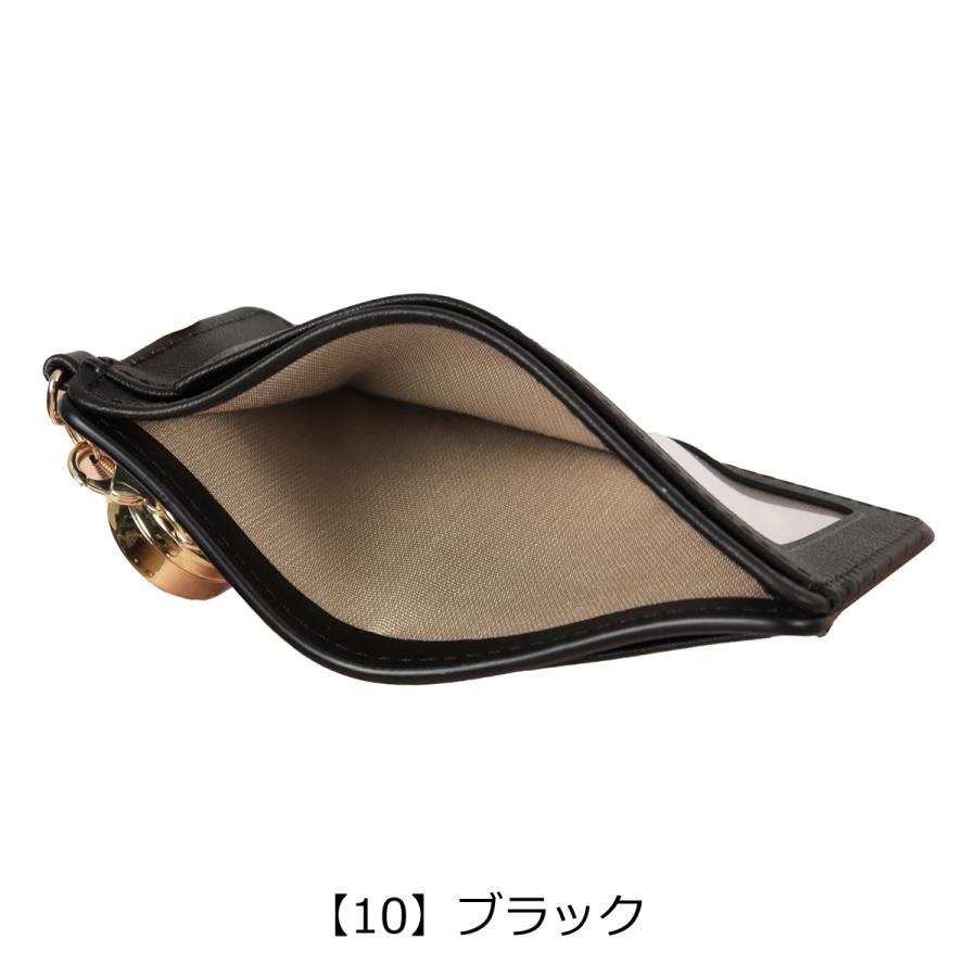 ランバンオンブルー パスケース チェーン 本革 レディース イエナ 484725 LANVIN en Bleu 定期入れ リール付き パール ブランド 牛革 レザー 通学 通勤 就職_12
