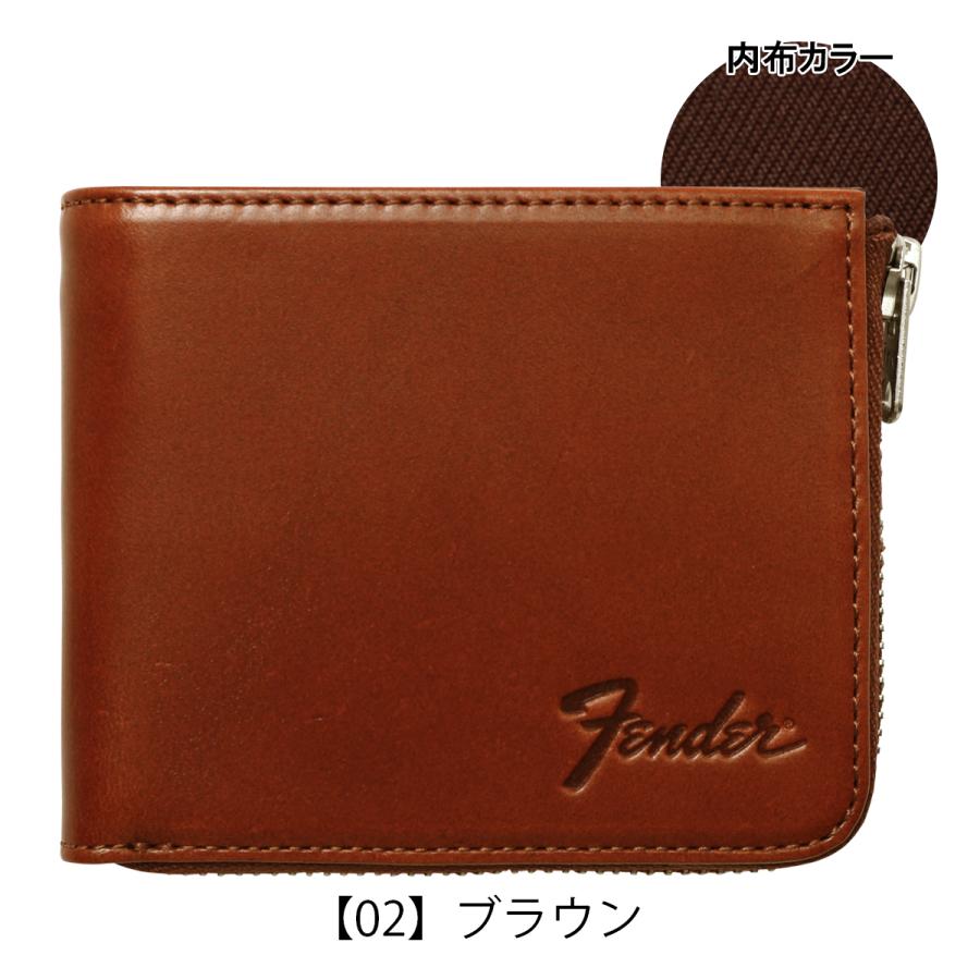 Fender（フェンダー） 二つ折り財布 本革 L字ファスナー 950-702