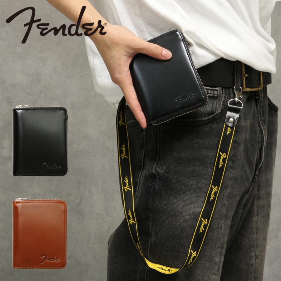 Fender（フェンダー） 二つ折り財布 本革 ラウンドファスナー メンズ