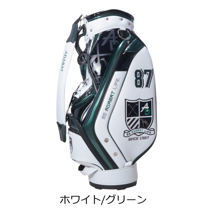 adabat アダバット ゴルフ キャディバッグ【ホワイト/グリーン】美品！ adabat アダバット ゴルフ キャディバッグ カート型 5分割 9型