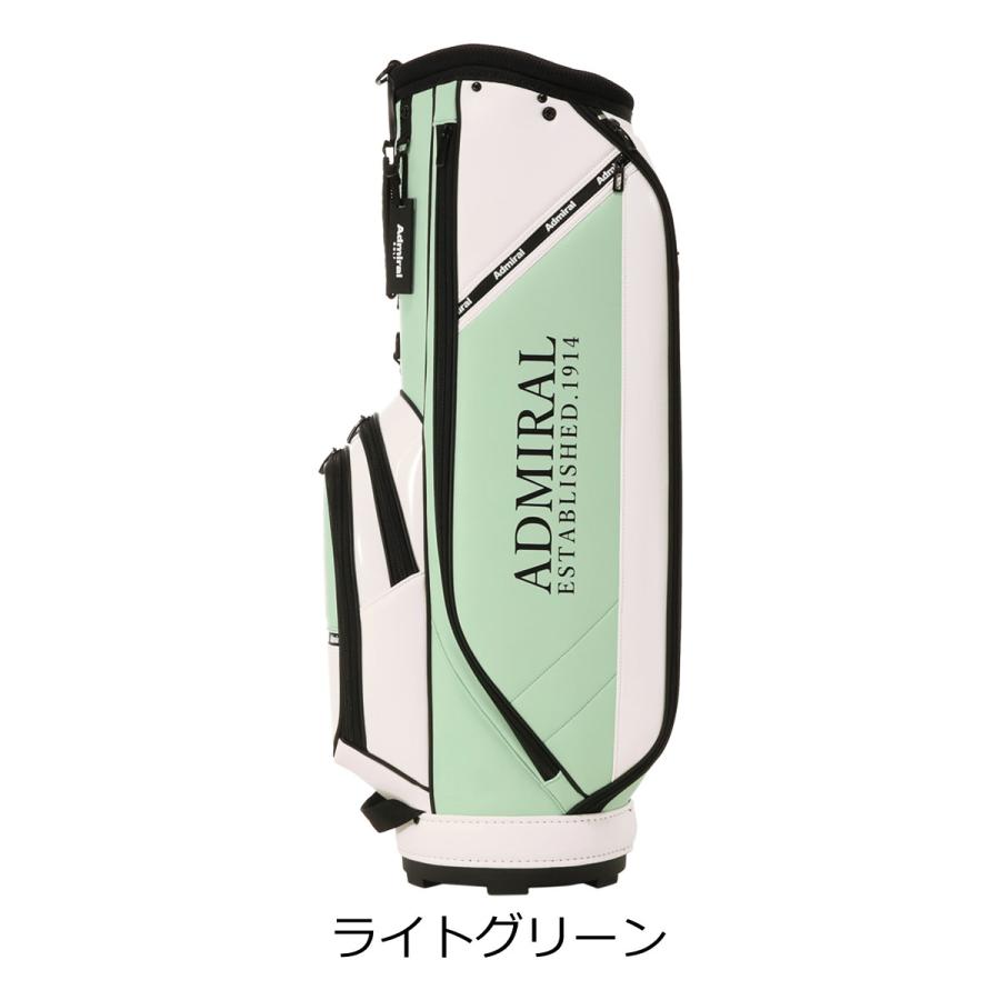 Admiral ゴルフキャディバッグ ホワイト・グリーン Admiral Golf（アドミラルゴルフ） アドミラル ゴルフ キャディバッグ