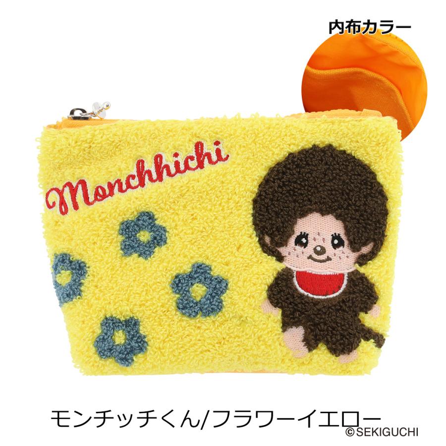 モンチッチ ポーチ サガラ刺繍 ビッグフェイスポーチ レディース 