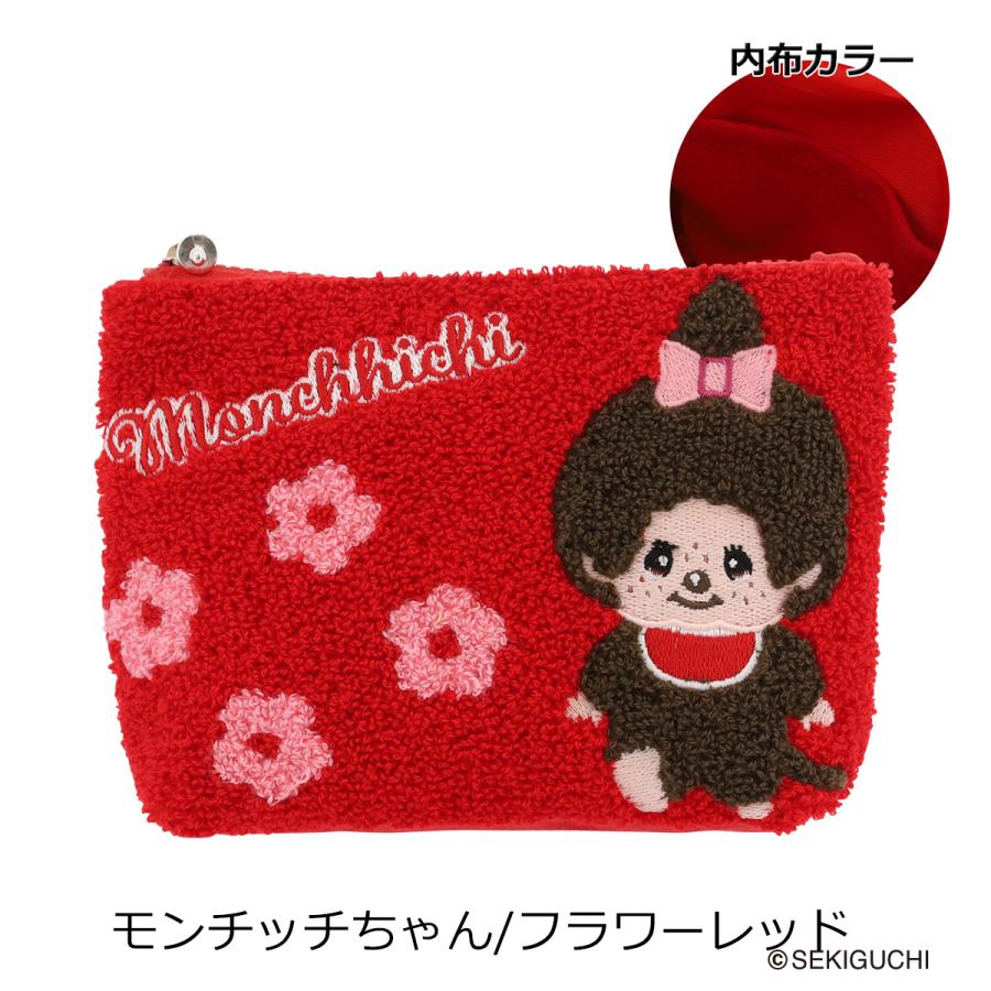 モンチッチ サガラ刺繍 ビッグフェイスポーチ レディースMonchhichi