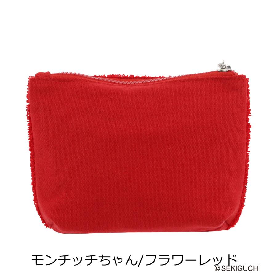 モンチッチ サガラ刺繍 ビッグフェイスポーチ レディースMonchhichi