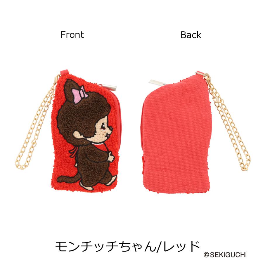 モンチッチ ポーチ レディース Monchhichi ダイカットサガラ刺繍ポーチ